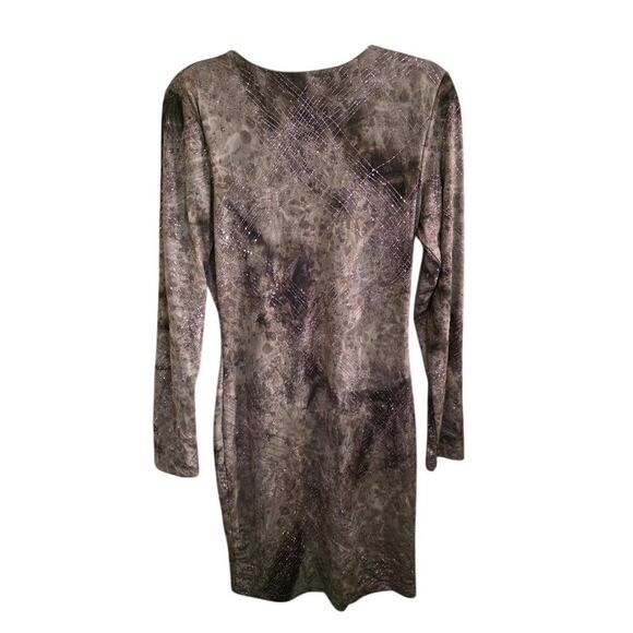 G Collection Metallic Print Long Sleeve "Wrap" Dress – Women’s L - Picture 5 of 5